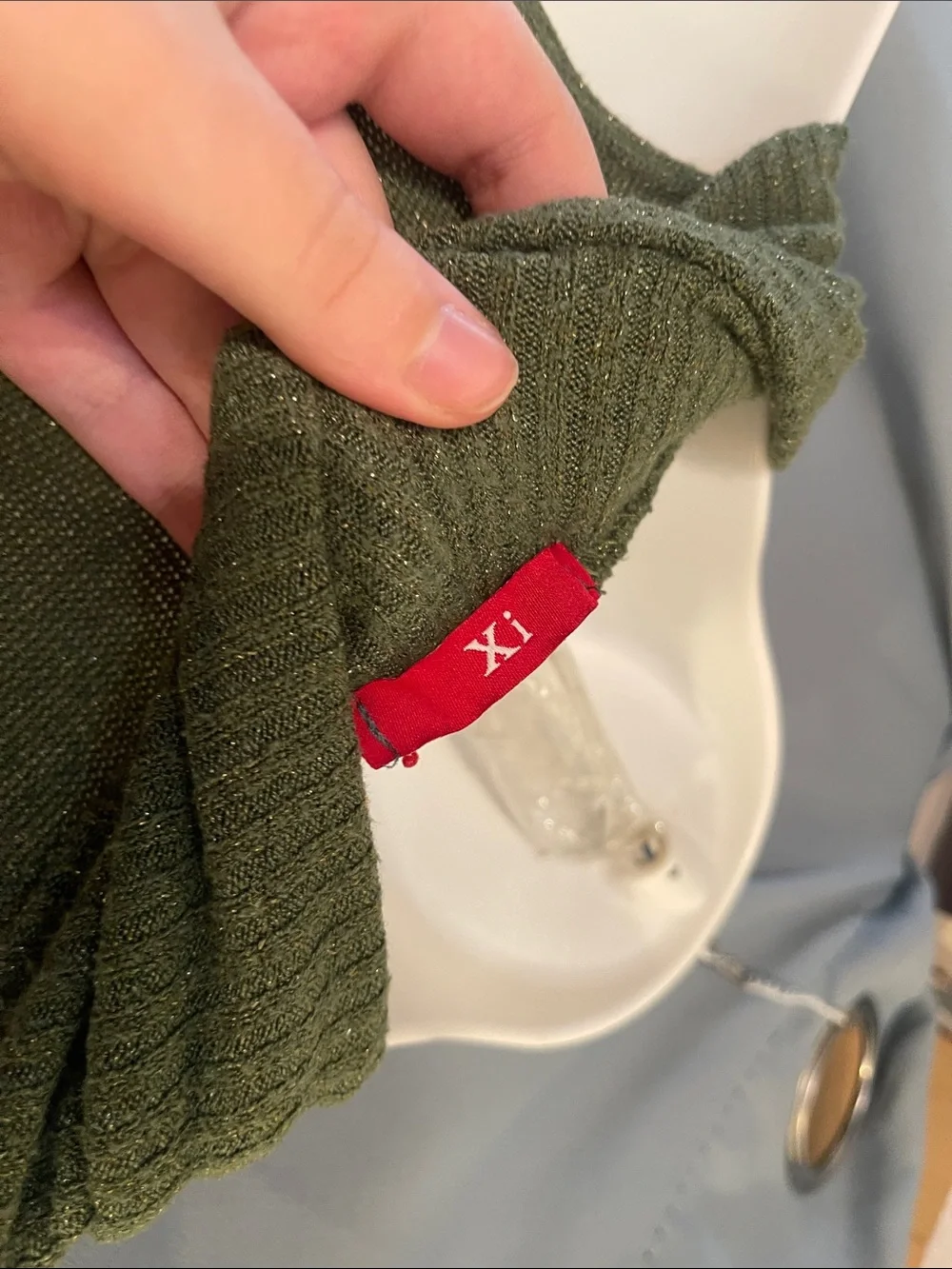 Sleeveless Olive Cowl Neck Knit Top